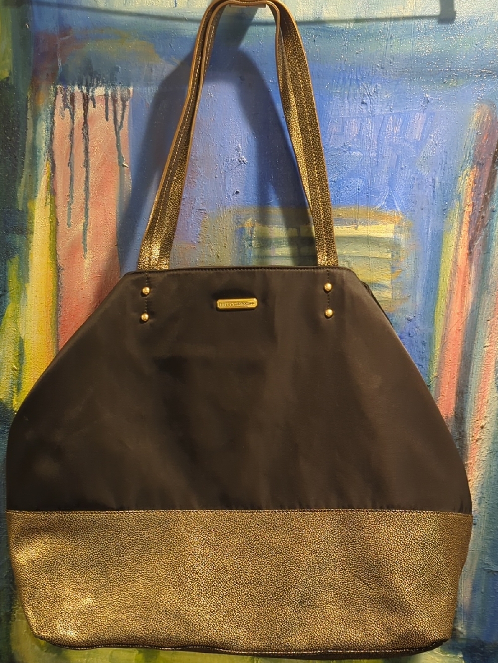 Rebecca Minkoff Black And Gold Tote Bag